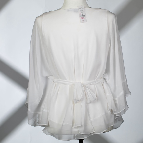 SOLD - White House Black Market Beaded Embellished Trim Kimono Blouse, Small - Picture 3 of 7